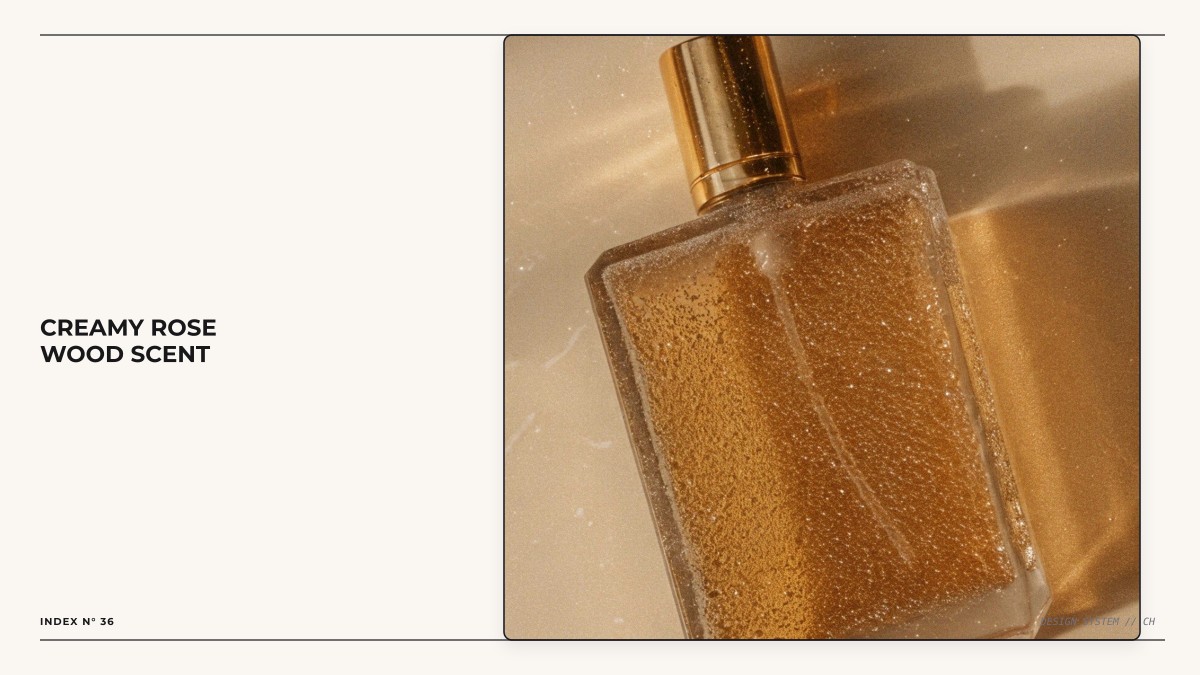 creamy rose wood scent